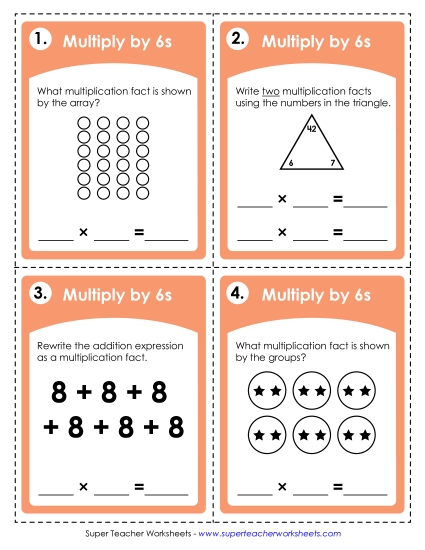 Multiplying by 6s (Printable PDF Worksheet)