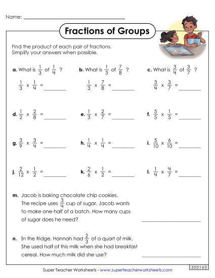 Multiplying Fractions - Multiplying Fractions (Printable PDF Worksheet)