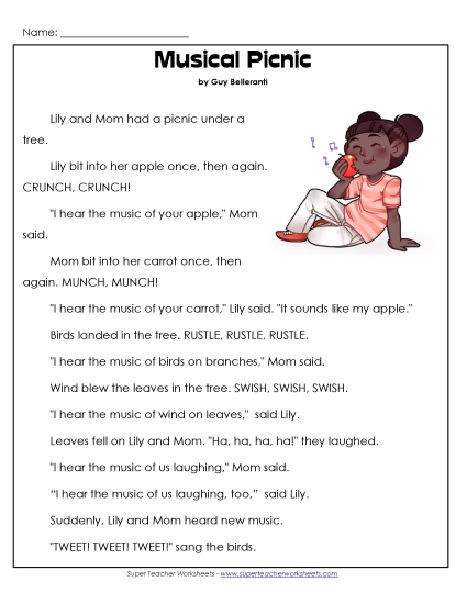 Musical Picnic (Printable PDF Worksheet)