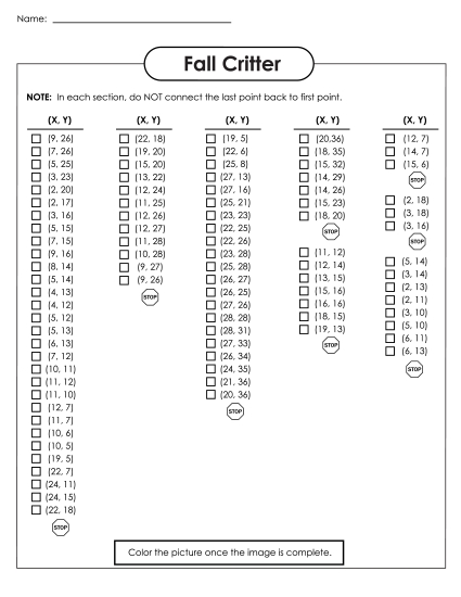 30x40 Grid: Intermediate - Mystery Graph - Squirrel (Printable PDF Worksheet)