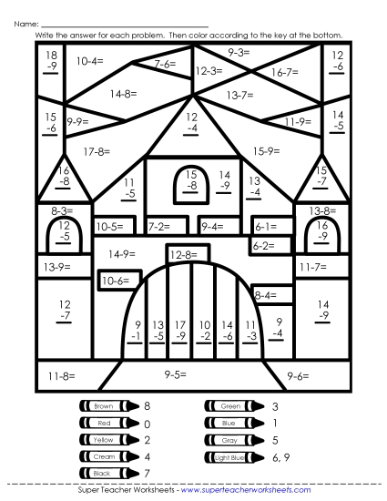 Mystery Pictures - Mystery Picture: Castle (Printable PDF Worksheet)