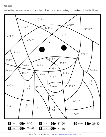 Mystery Pictures - Mystery Picture: Cat or Dog (0-10) (Printable PDF Worksheet)