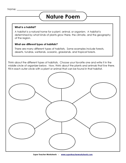 More Poetry Writing - Nature Poem  (Printable PDF Worksheet)