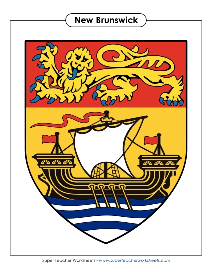 Flag and Coat of Arms - N.B. Escutcheon (Full Colour) (Printable PDF Worksheet)