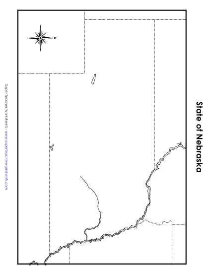 Maps - Nebraska Map (Blank) (Printable PDF Worksheet)