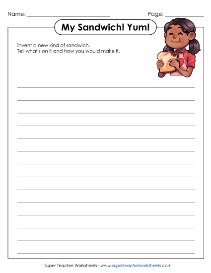 New Sandwich (Printable PDF Worksheet)