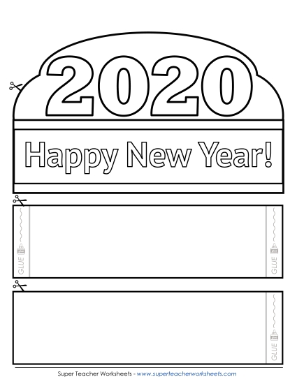 Holiday Crowns (Ordered by Date) - New Year (2020) (Printable PDF Worksheet)