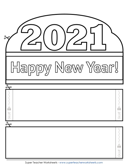 Holiday Crowns (Ordered by Date) - New Year (2021) (Printable PDF Worksheet)