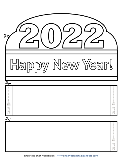 Holiday Crowns (Ordered by Date) - New Year (2022) (Printable PDF Worksheet)