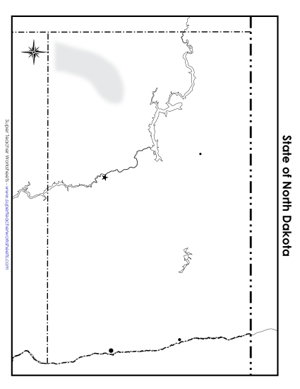Maps - North Dakota Map (Blank Cities) (Printable PDF Worksheet)