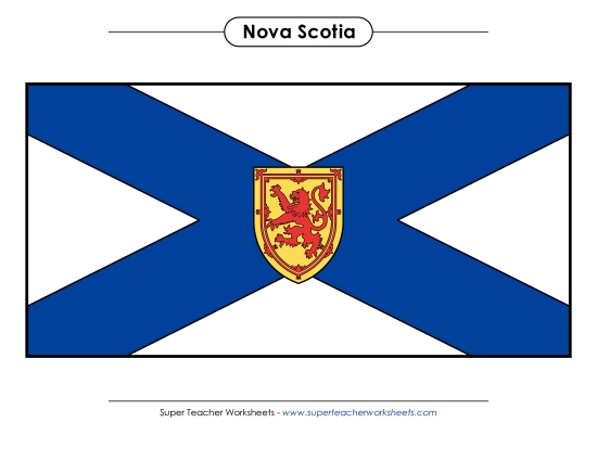 Flag and Coat of Arms - Nova Scotia Flag (Full Colour) (Printable PDF Worksheet)