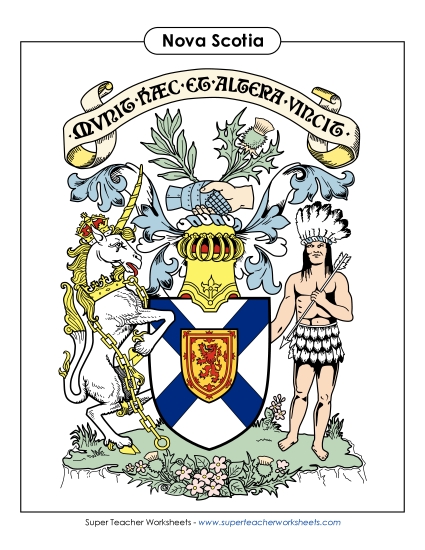 Flag and Coat of Arms - NS Coat of Arms (Full Colour) (Printable PDF Worksheet)