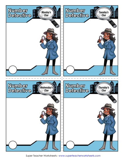 Number & Brain Teasers - Number Detective (Printable PDF Worksheet)