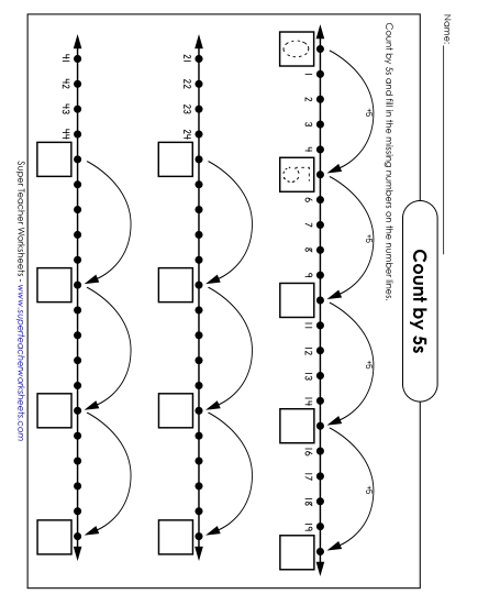 Number Line: Counting by 5s (Printable PDF Worksheet)