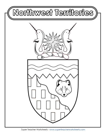 Flag and Coat of Arms - NWT Coat of Arms (Black & White) (Printable PDF Worksheet)
