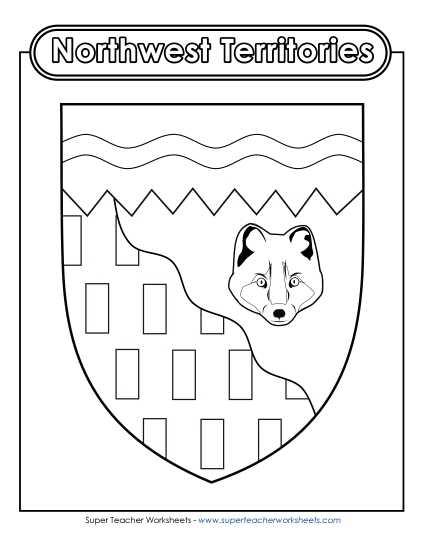Flag and Coat of Arms - NWT Escutcheon (Black & White) (Printable PDF Worksheet)