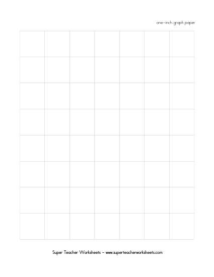 Printable Graph Paper - One Inch Graph Paper  (Printable PDF Worksheet)