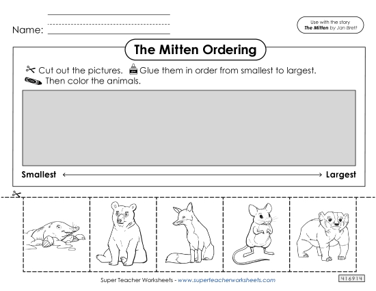 Cut-and-Glue Activities - Ordering by Size: Smallest to Largest (Printable PDF Worksheet)