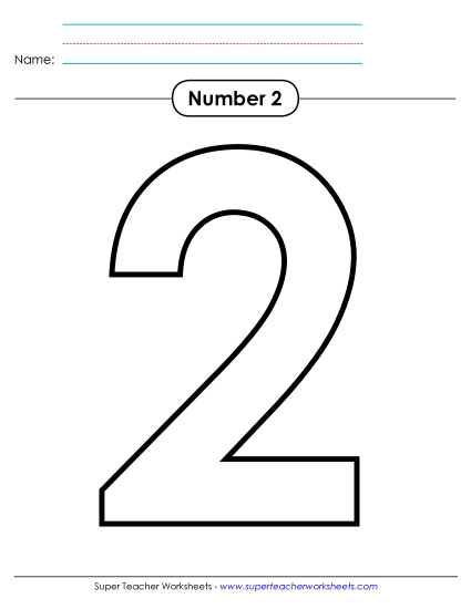 Number Two - Outline - Number 2 (Printable PDF Worksheet)