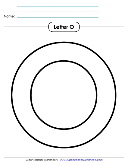 Letter Recognition - Outline - Uppercase O (Printable PDF Worksheet)