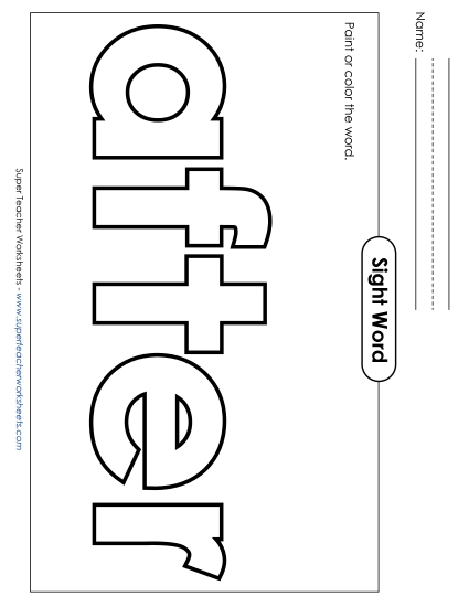 Paint or Color: After (Printable PDF Worksheet)