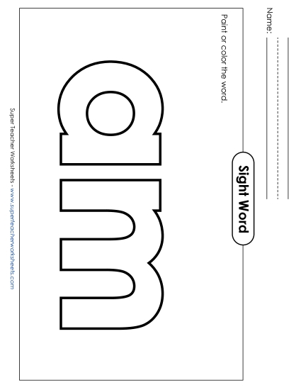 Paint or Color: Am (Printable PDF Worksheet)