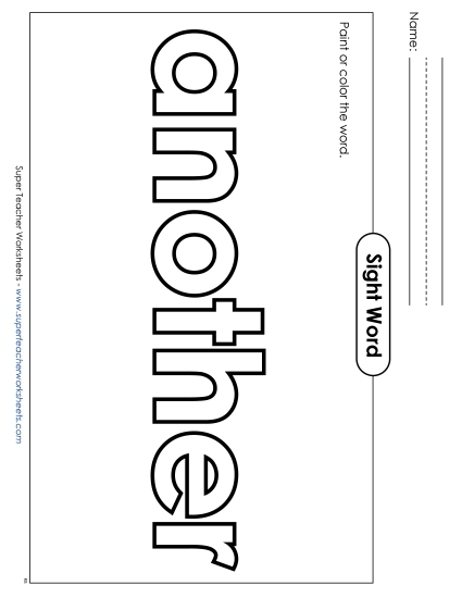 Paint or Color: Another (Printable PDF Worksheet)