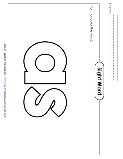 Paint or Color: As (Printable PDF Worksheet)