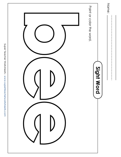 Paint or Color: Bee (Printable PDF Worksheet)