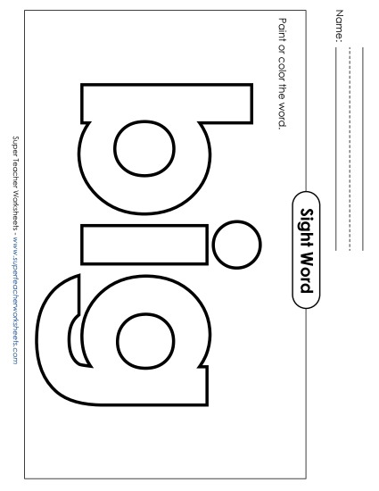 Paint or Color: Big (Printable PDF Worksheet)