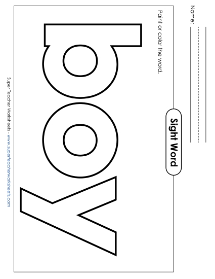 Paint or Color: Boy (Printable PDF Worksheet)