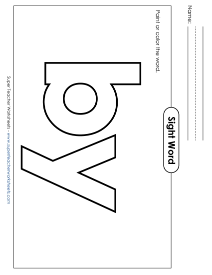 Paint or Color: By (Printable PDF Worksheet)