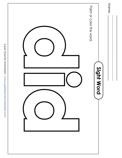 Paint or Color: Did (Printable PDF Worksheet)