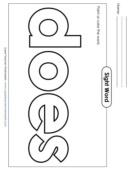 Paint or Color: Does (Printable PDF Worksheet)