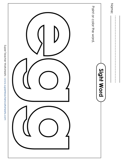 Paint or Color: Egg (Printable PDF Worksheet)