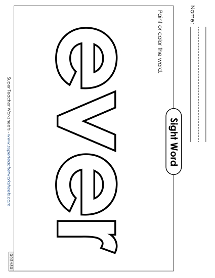 Paint or Color: Ever (Printable PDF Worksheet)