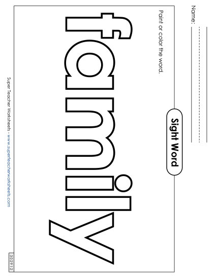 Paint or Color: Family (Printable PDF Worksheet)