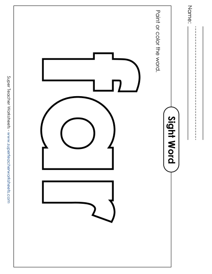 Paint or Color: Far (Printable PDF Worksheet)