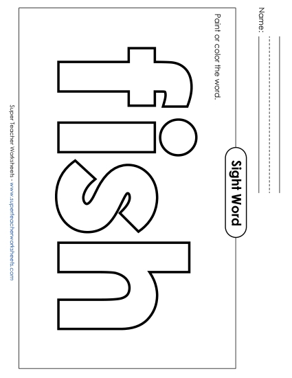 Paint or Color: Fish (Printable PDF Worksheet)