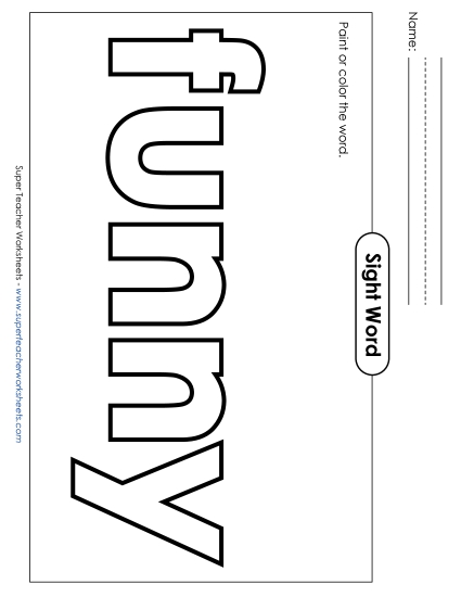 Paint or Color: Funny (Printable PDF Worksheet)