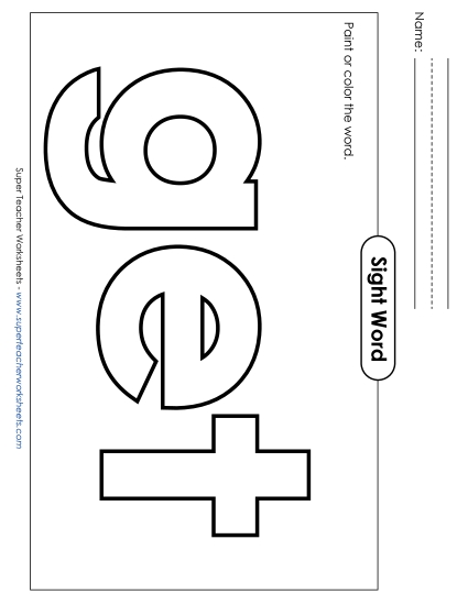 Paint or Color: Get (Printable PDF Worksheet)