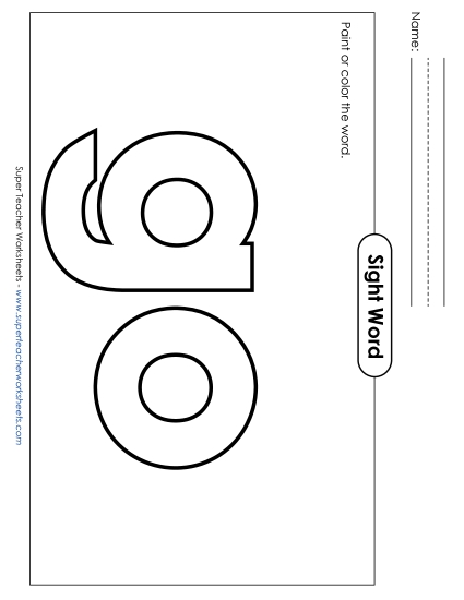 Paint or Color: Go (Printable PDF Worksheet)