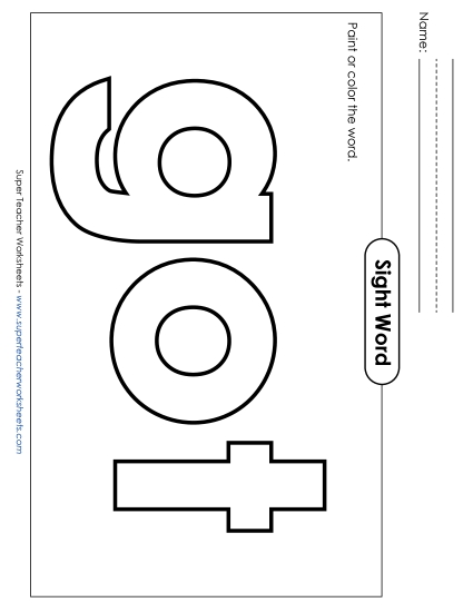 Paint or Color: Got (Printable PDF Worksheet)