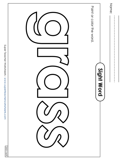 Paint or Color: Grass (Printable PDF Worksheet)