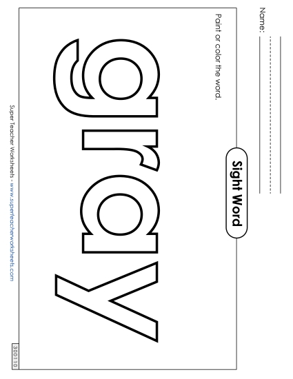 Paint or Color: Gray (Printable PDF Worksheet)