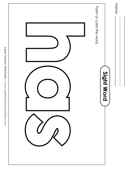 Paint or Color: Has (Printable PDF Worksheet)