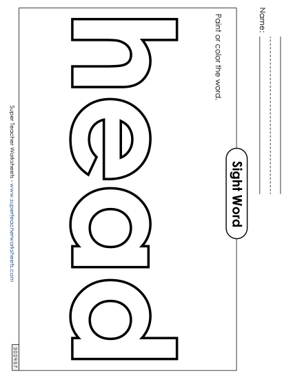 Paint or Color: Head (Printable PDF Worksheet)