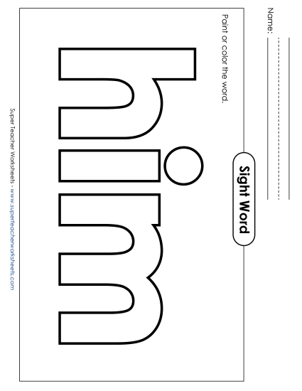 Paint or Color: Him (Printable PDF Worksheet)