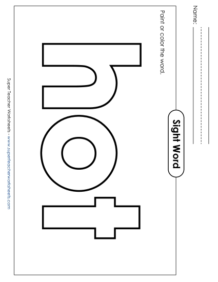 Paint or Color: Hot (Printable PDF Worksheet)