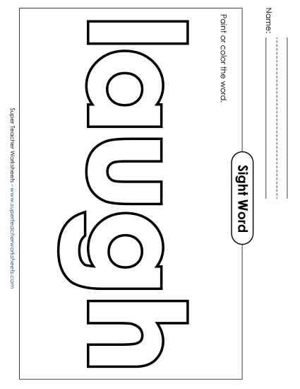 Paint or Color: Laugh (Printable PDF Worksheet)